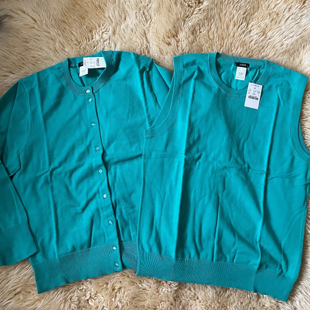 *Vintage* J.Crew Jackie twinset in seashore green